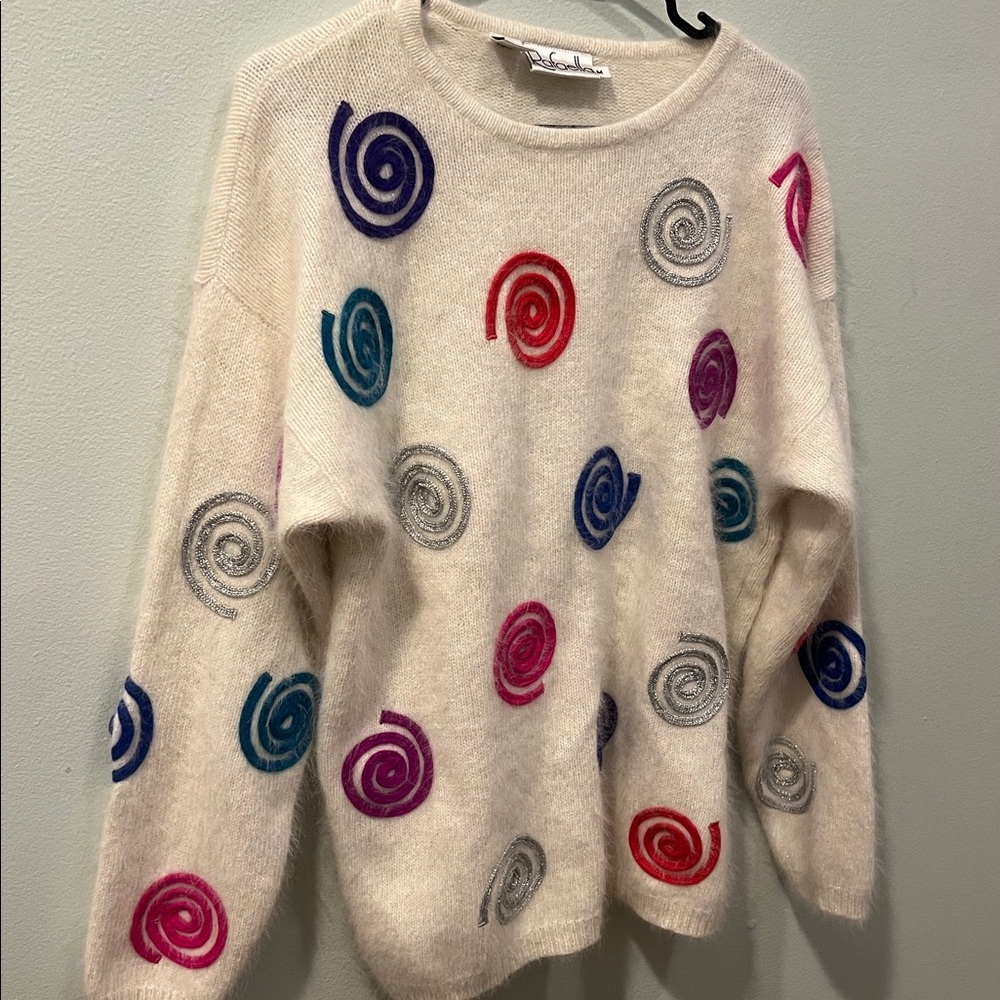Angora Rabbit Hair and Lambwool Vintage oversized Rafaella Size M Sweater - Picture 5 of 9